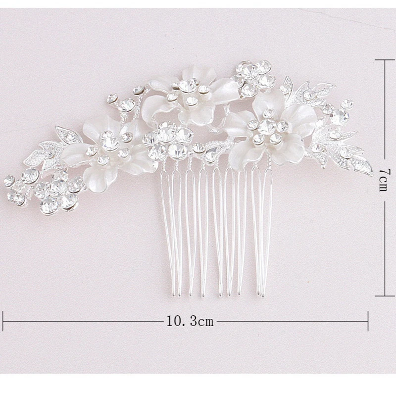 Украшения для волос Mecresh свадебные с цветами серебристые украшения FS243