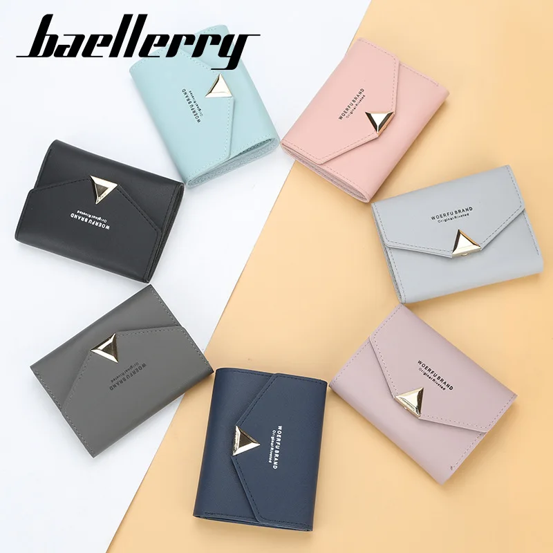 Модный кожаный кошелек Baellerry для женщин Дамский короткий бумажник с кредитницей