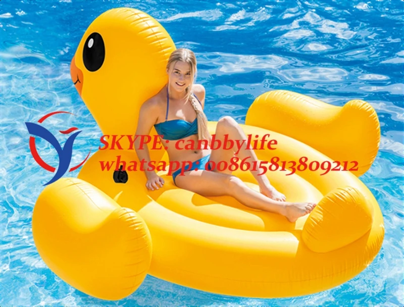 Intex желтая утка надувной катающийся надувной бассейн плавающий утка остров шезлонг плот для детей или взрослых