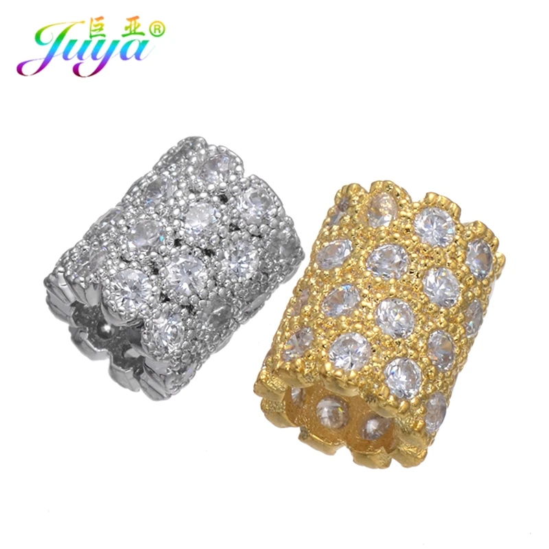 Juya DIY ювелирные изделия Шарм бусины микро проложить Циркон полые трубки для