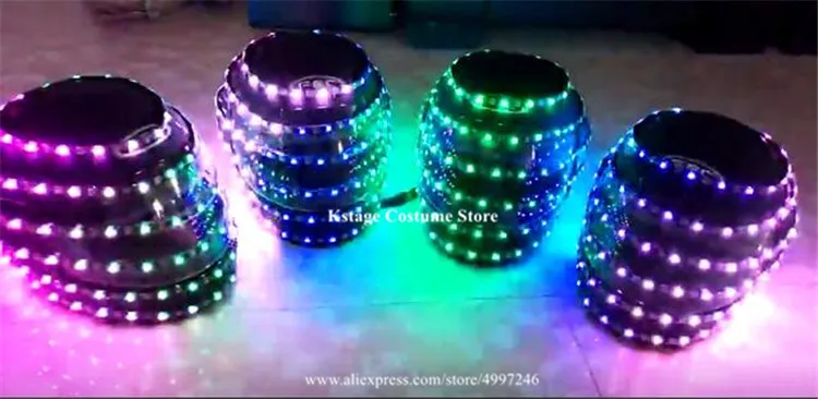 Светодиодные костюмы для бальных танцев RE01 шлем с RGB подсветкой программируемый