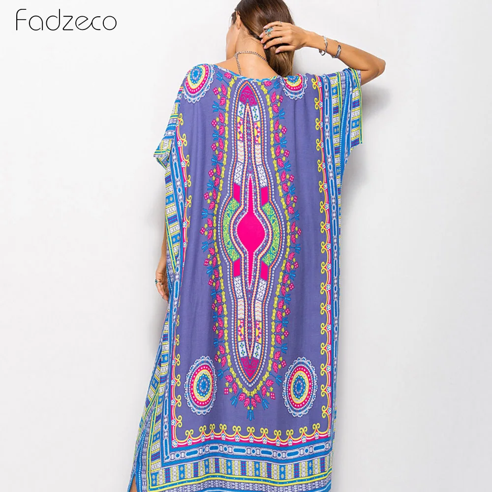 Fadzeco/платье в африканском стиле женское модное платье с боковыми разрезами
