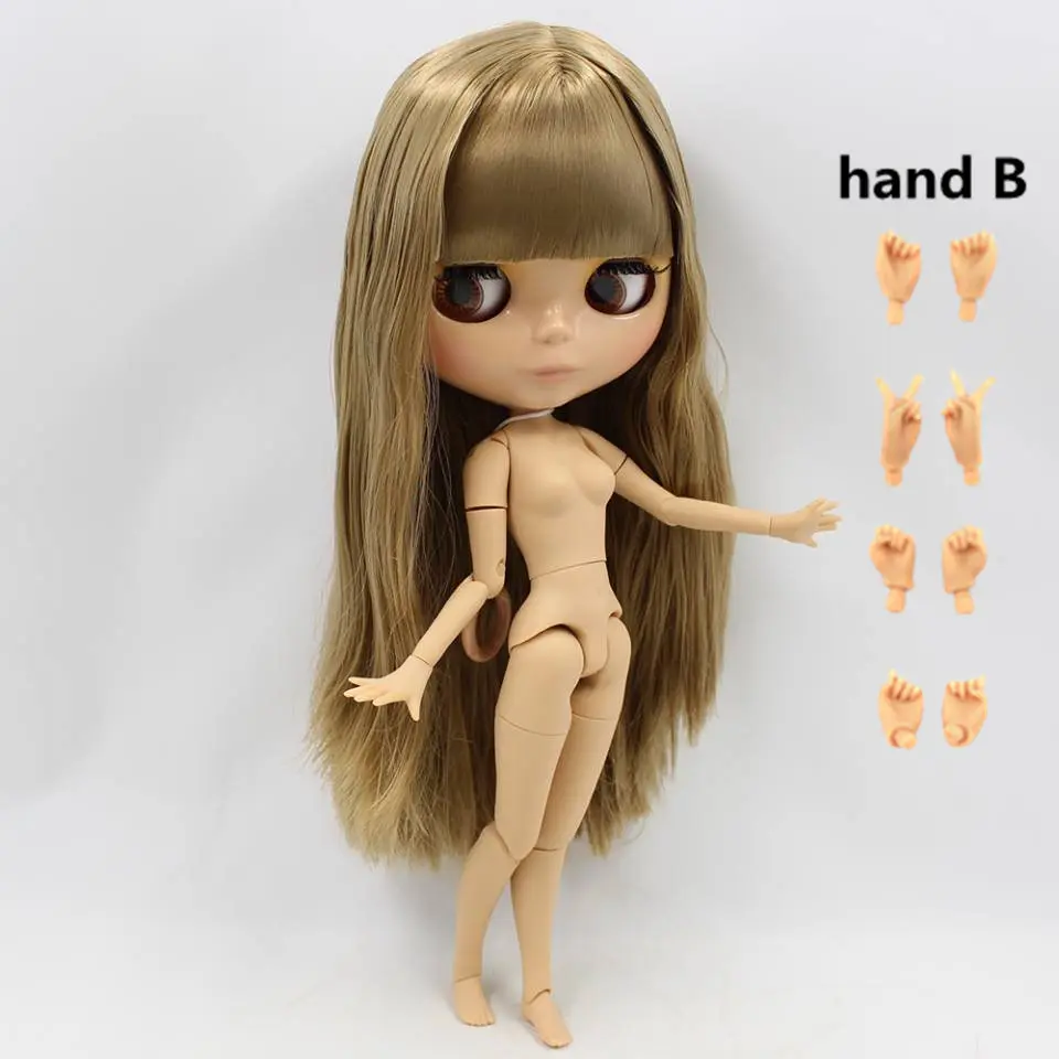 like the picture Ледяной обнаженный Blyth кукла Serires No.230BL0662 коричневый прямые волосы суставы тела сжигание кожи с большой грудью завод Blyth - Цвет: like the picture