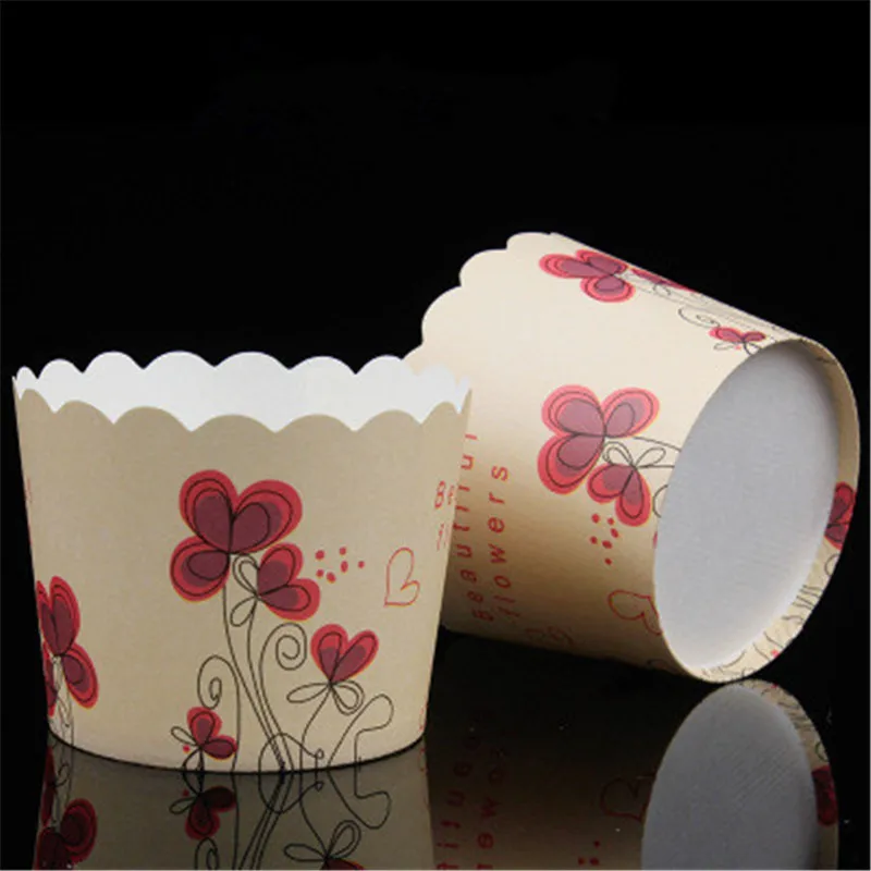 

50pcs Flower Muffin Cupcake Paper Cups Cake Forms Cupcake Liner Baking Muffin Box Cup Case Wedding Cake Mold Decorating Tools