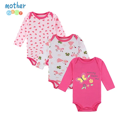XTCP16304P Mother Nest/ Модный комбинезон для девочки, 3 шт./партия, одежда для малышей с принтом собаки, детская одежда, хлопоковый для новорожденных малышей, Комбинезоны - Цвет: XTCP16304P