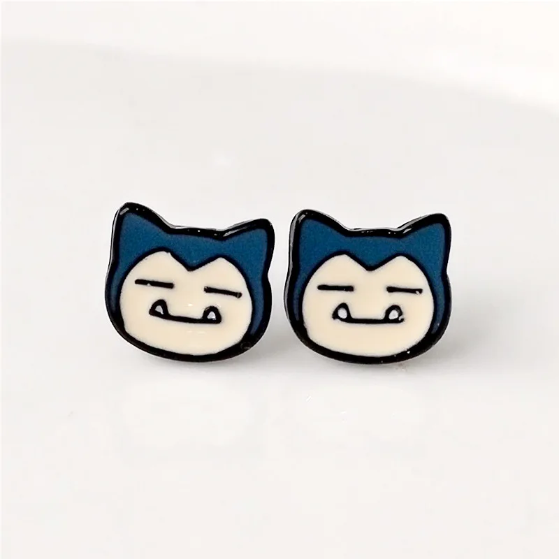 see chart IVYYE Snorlax Gengar Monster, модная аниме Сережка с героями мультфильмов, милые серьги-гвоздики с животными для женщин и девочек, детские ювелирные изделия, подарок на Рождество - Окраска металла: see chart