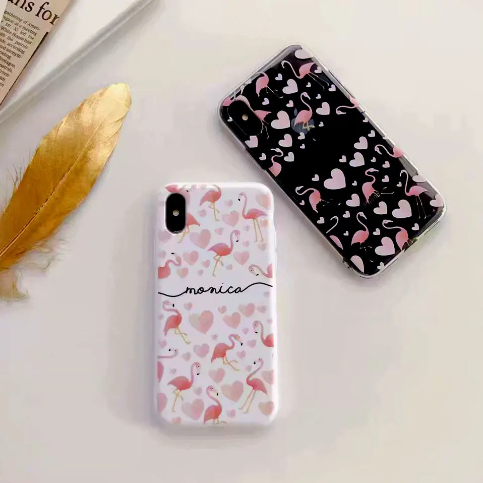 Мода Фламинго чехол для телефона iPhone 6S x 7 8 силиконовый случаи задняя крышка 6 Plus