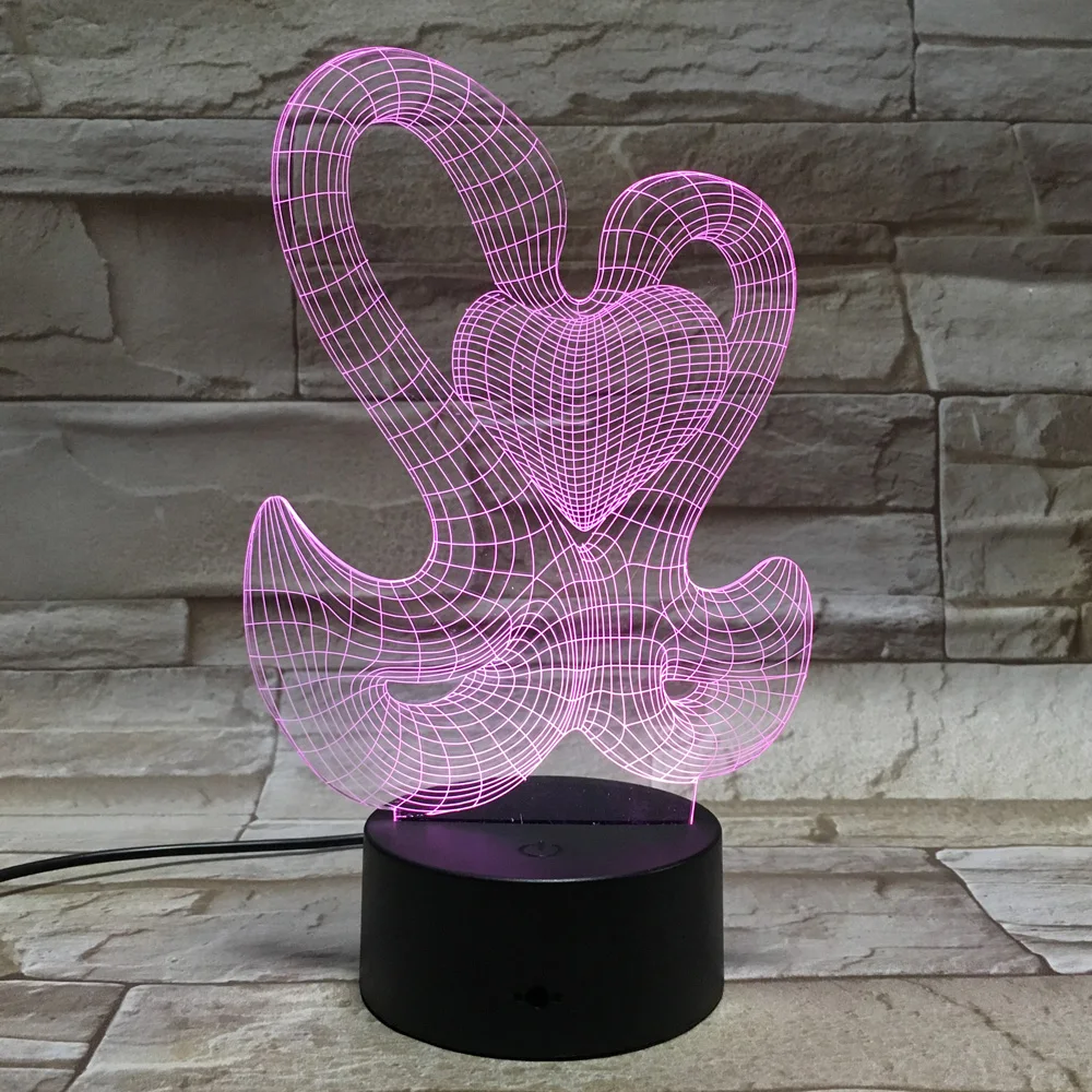 USB ночник 3D визуальная лампа Светодиодная прикроватная инновационная для