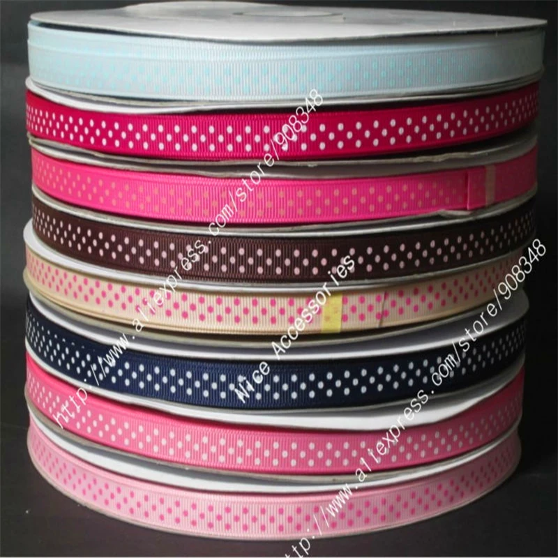 3/8 'Ə мм 100% полиэстер с принтом в горошек grosgrain лента dotty подарок аксессуары для