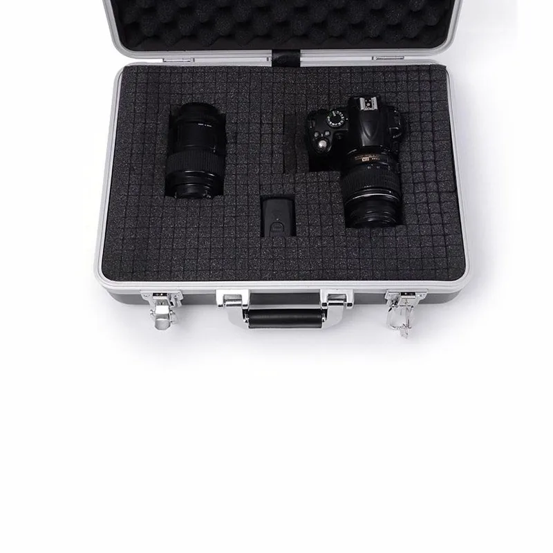 

45x32x13cm Portable aluminum alloy toolbox precision instrument box multi-function Anti-fall shockproof equipment protection box
