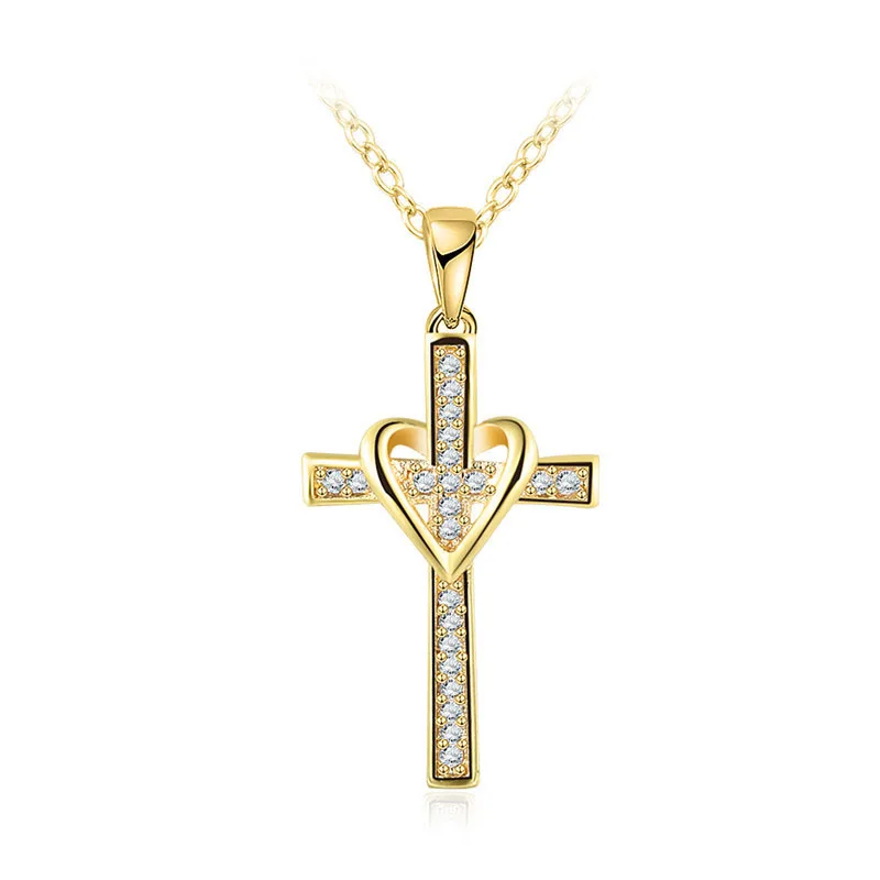 

New Style Top Popular Classic Cross Necklace High Quality AAA Cubic Zirconia Necklaces&Pendants Jewelry For Women Party Gifts