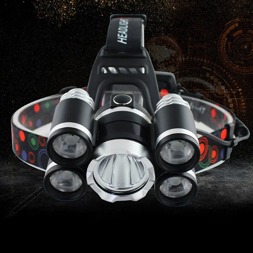 5 LED Headlamp Fishing Headlight 1 * XML-T6 &amp 4 XPE Modes Strong Light Lamp Waterproof Head Torch Flashlight | Освещение