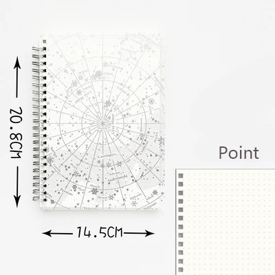 Silver Point Galaxy лазерная прозрачная записная бумага для органайзера, планировщик золотых и серебряных линий, пустая точечная катушка, записная книжка, дневник, Bullet Journal A5 - Цвет: Silver Point