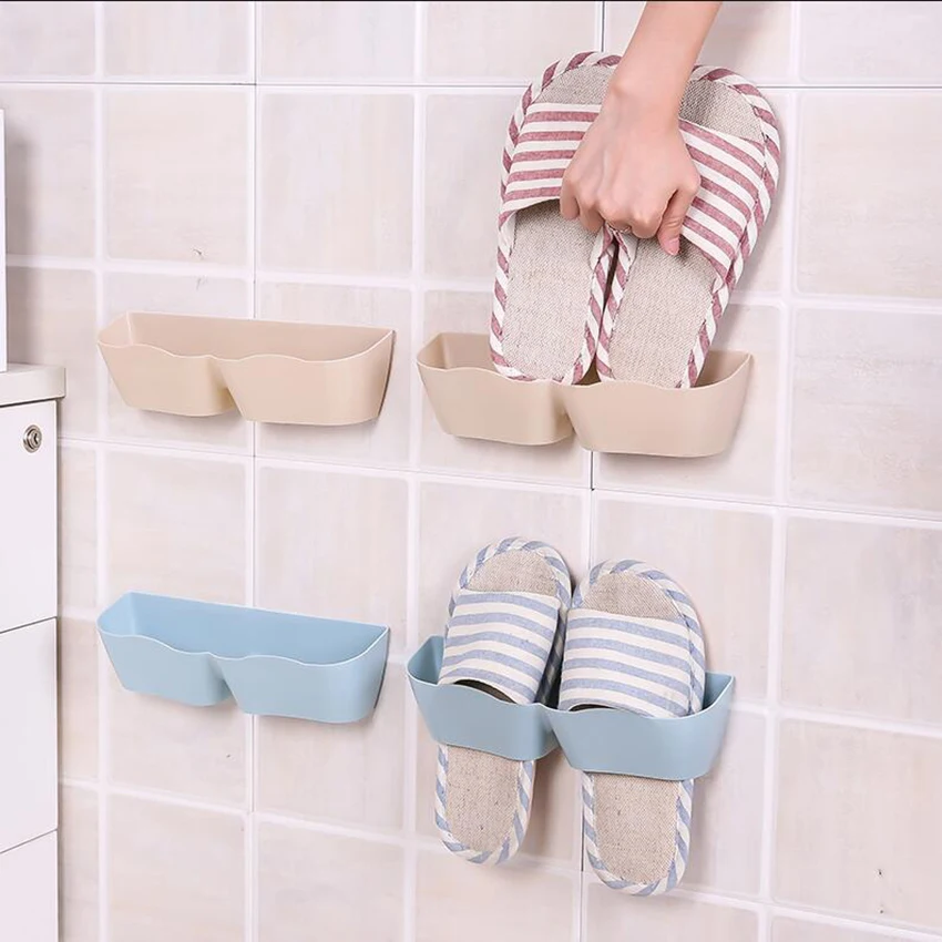 

Multi-color Shoes Storage Convenient Chic No Trace Adhesive Shoes Rack Wall Hanging Shoes Storage Organizer Hanger Country Style