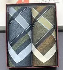 Распродажа брендовый Чистый хлопок ассорти мужские носовые платки Hanky Подарочная коробка набор 2 шт классический винтажный жаккардовый платок отличный подарок для мужчин - Цвет: Армейский зеленый