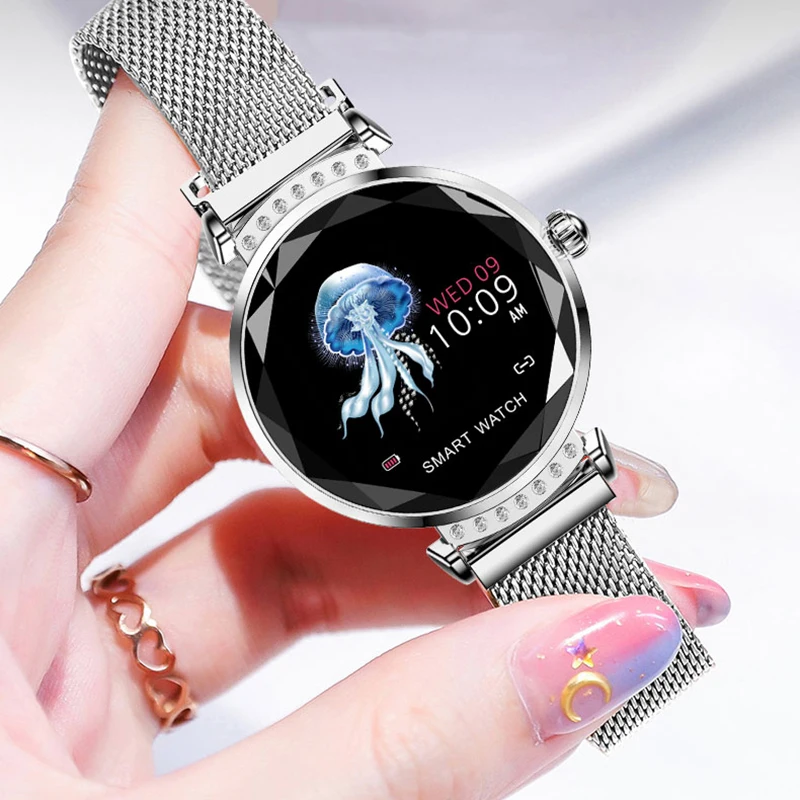 

Fashion H2 Smart Wristband 3D Diamond Glass Heart Rate Monitor Blood Pressure Sleep Sports Tracker Waterproof Casual Smart Watch
