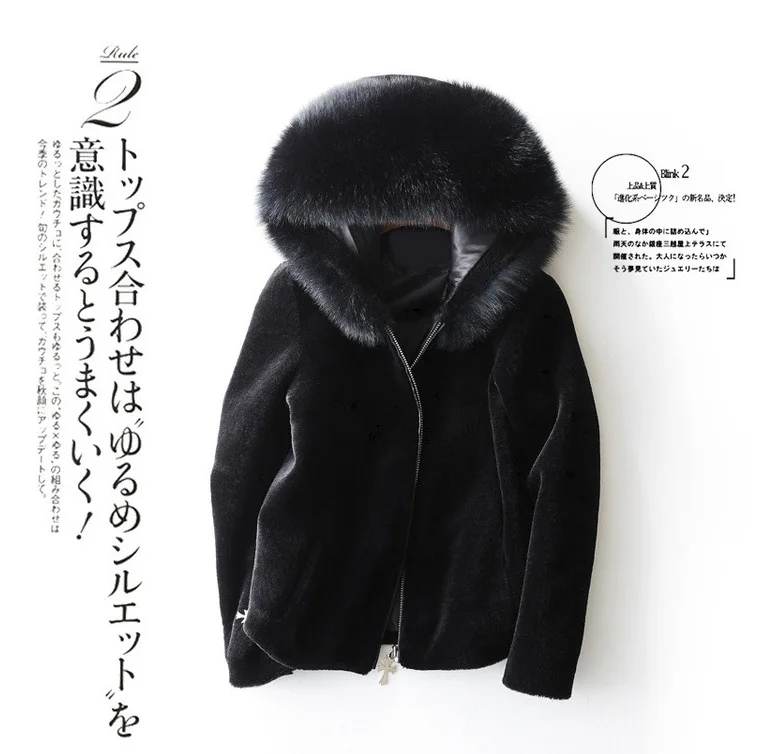 Autumn and winter new jackets fashionable lamb wool coats short cap sheep shears fur women | Женская одежда