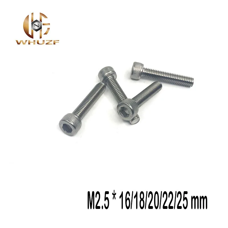 

30 шт. M2.5 * 16/18/20/22/25 мм sus304 нержавеющая сталь, Шестигранная головка, головка, крышка, винт, модель автомобиля, самодельный винт, DIN912