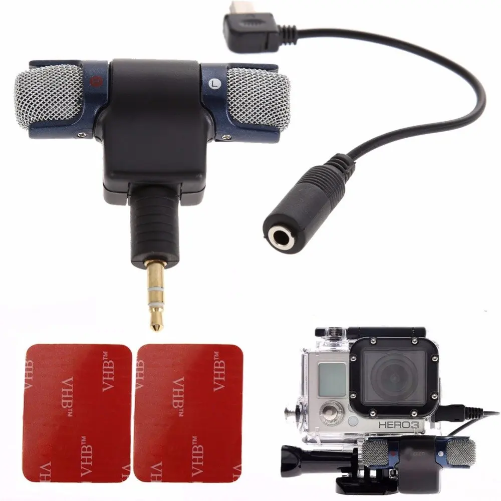 Адаптер для микрофона 3 5 мм GoPro Go Pro Hero 4 + 4/и Android Iphone|3.5mm stereo microphone|stereo microphonego mic |
