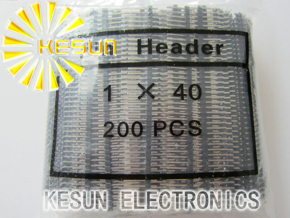 

200pcs/lot 15MM LONG 2.54mm Single Row Male 1X40 Copper Pin Header Strip Good quality