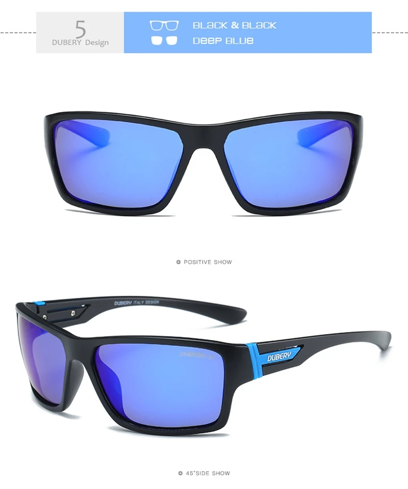 DUBERY Polarized Sunglasses Men Driver Sport Sun Glasses Brand Designer For Male Driving Fishing Goggles UV400 Oculos de YQ573