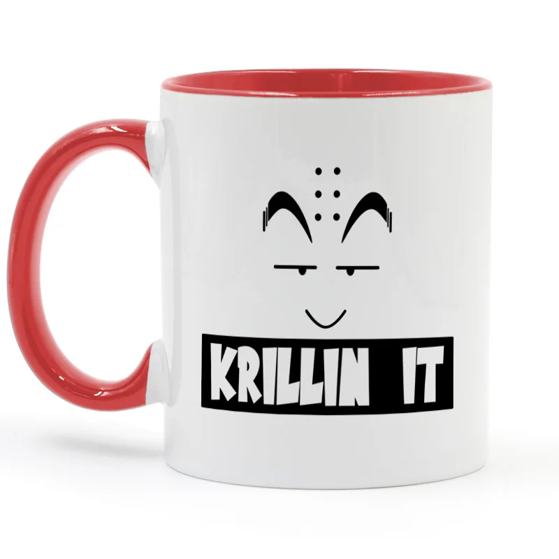 Krillin It Dragon Ball Z кофейная кружка керамическая чашка цветная ручка цвет внутри