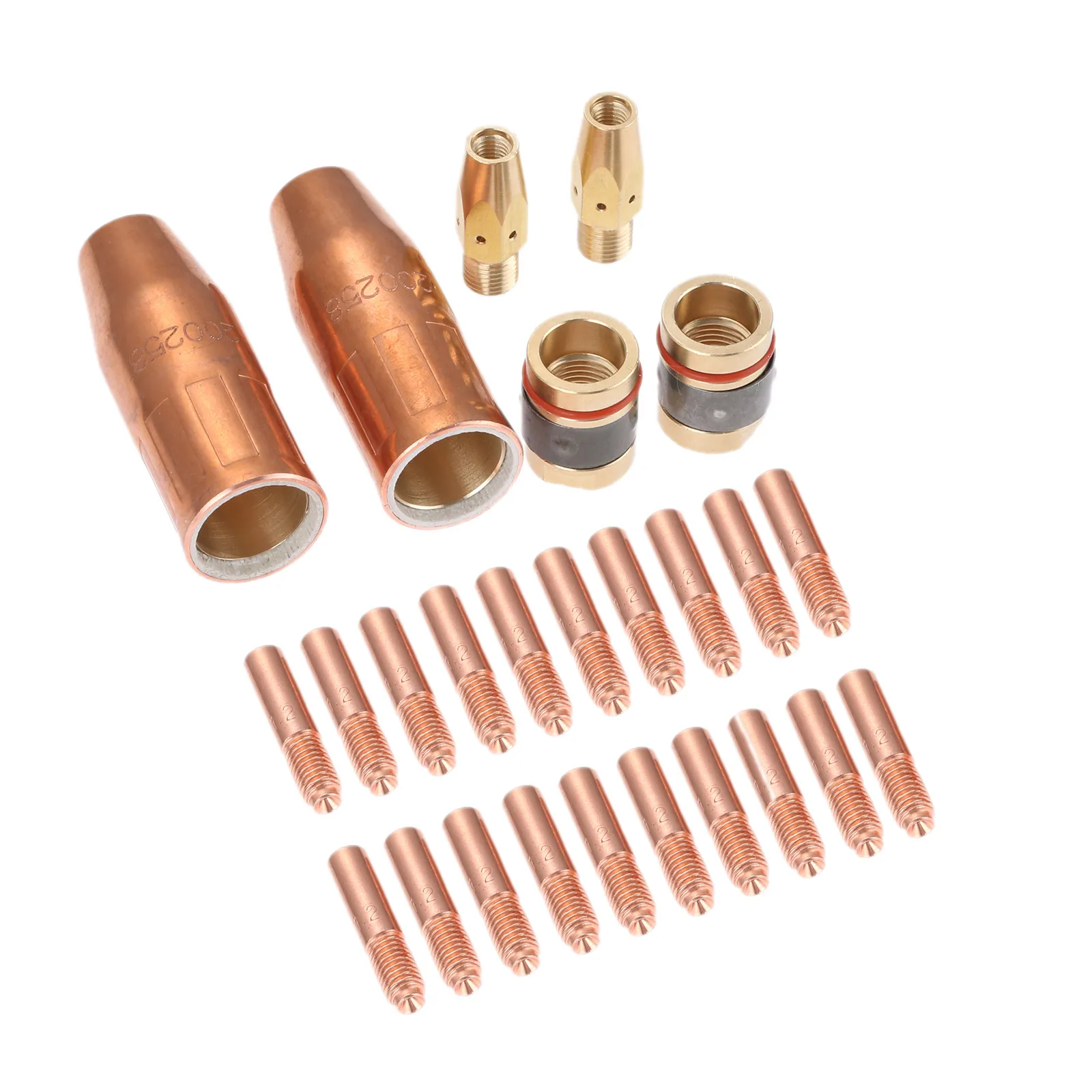 

DRELD 26Pcs MIG Welding Gun Kit Contact Tips 000-069 0.045" +Gas Nozzles 200258+Gas Diffusers 169728 +Nozzle Adapters 169729