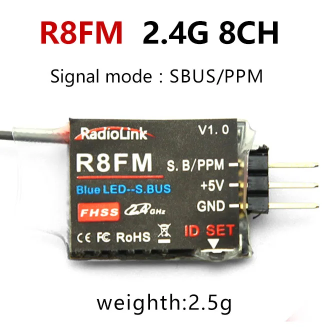 R8FM Radiolink R12DSM R12DS R9DS R8FM R6DSM R6DS R6FG Rc приемник 2,4G усилитель сигнала для передатчика радиоуправляемой модели AAT9/AT9S/AT10/AT10II - Цвет: R8FM