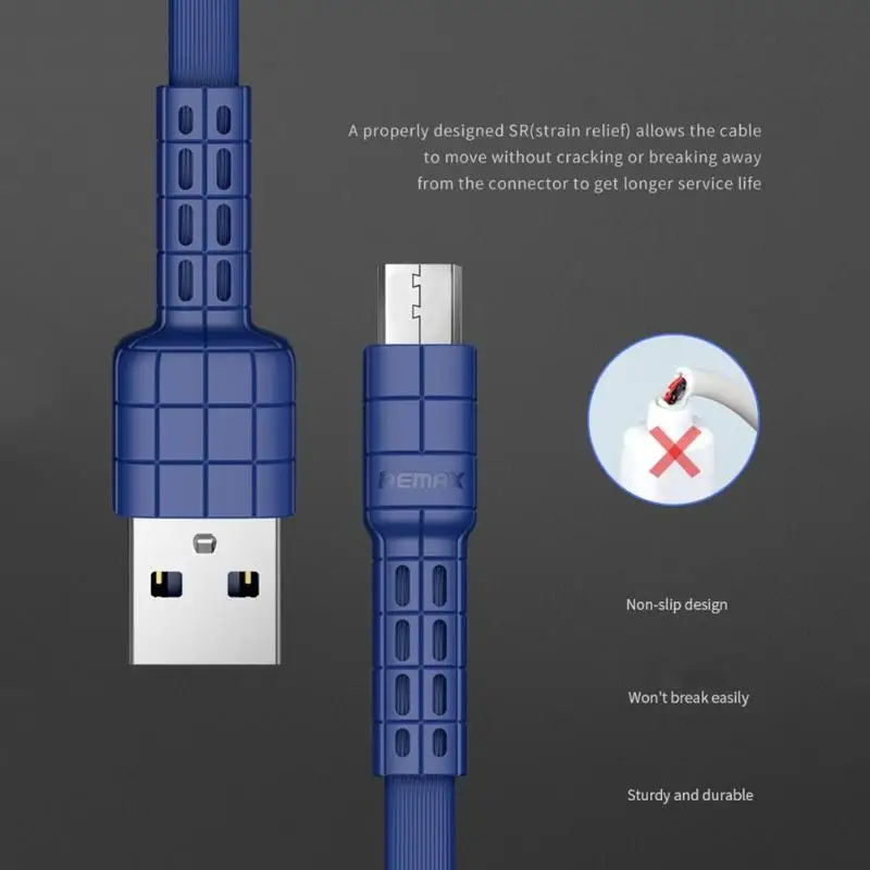 REMAX RC-116m плоский Micro USB/type-C кабель 1 м/3,3 фута 2,1 а кабель для быстрой зарядки и синхронизации данных провод зарядного устройства для мобильного телефона Android