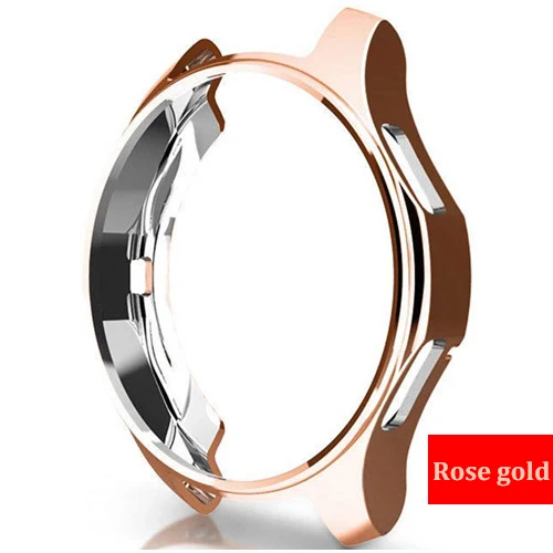 rosr gold Чехол для samsung Galaxy Watch, 46 мм, 42 мм, gear S3, защита экрана, мягкий, ТПУ, покрытие, все вокруг, защитный чехол s, оболочка, рамки - Цвет ремешка: rosr gold