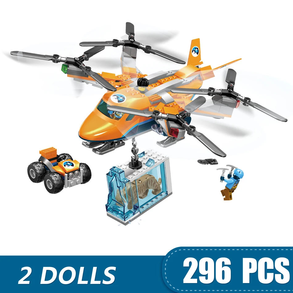 296 шт. маленькие строительные блоки совместимые с Lepinging City Arctic Air Transport игрушки для