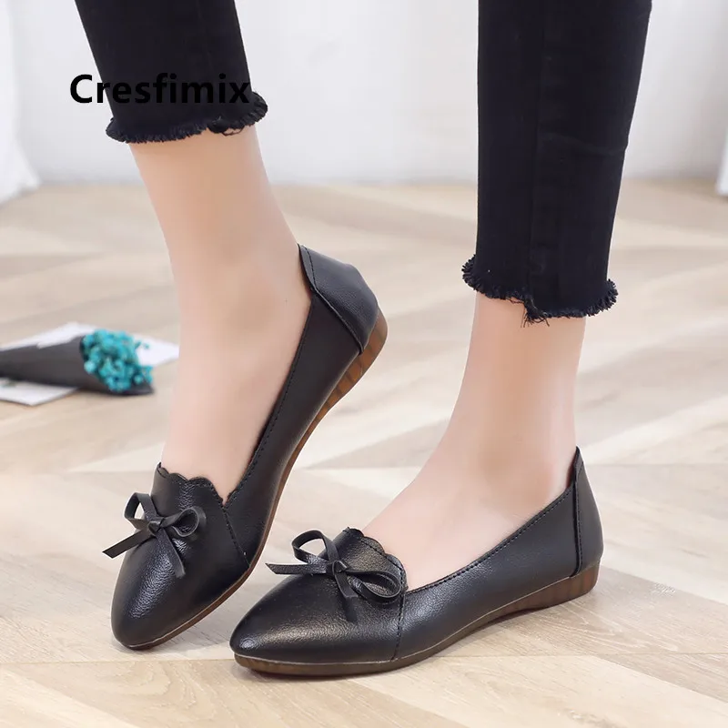 

Cresfimix Frauen Flache Schuhe Women Fashion Sweet Black Soft Comfortable Flat Shoes Lady Casual Summer Shoes Office Shoes C5423