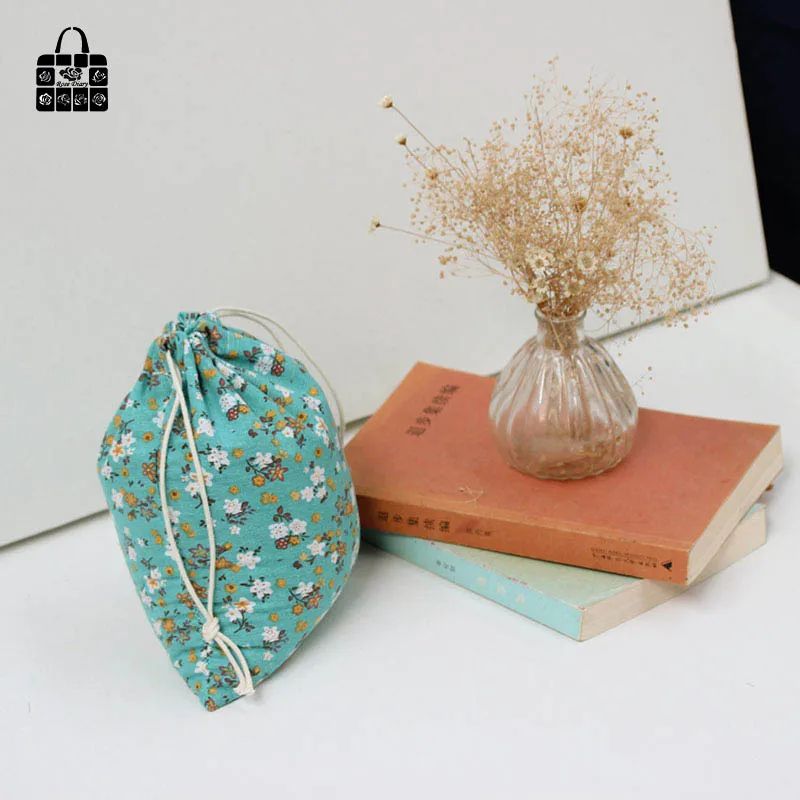 Мелко цветочный принт 100% хлопок лен Пылезащитная сумка одежда дорожная для