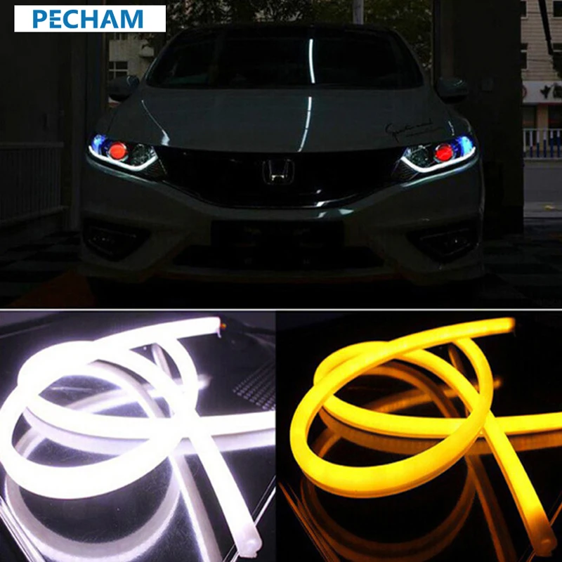 2 шт. DRL течет светодиодный автомобильный набор бег светильник Ангельские глазки