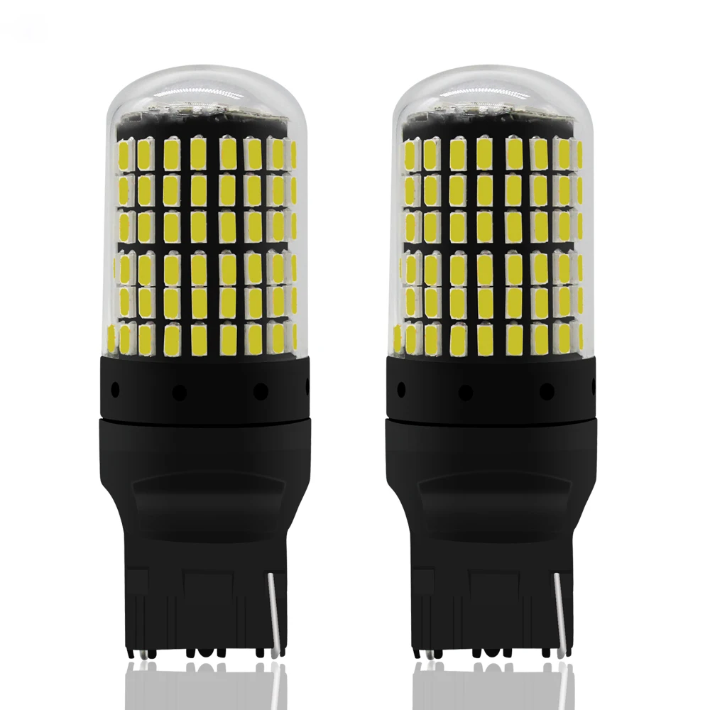 1 шт T20 7440 W21W светодиодный светильники для автомобиля 3014 144smd Canbus 1156 1157