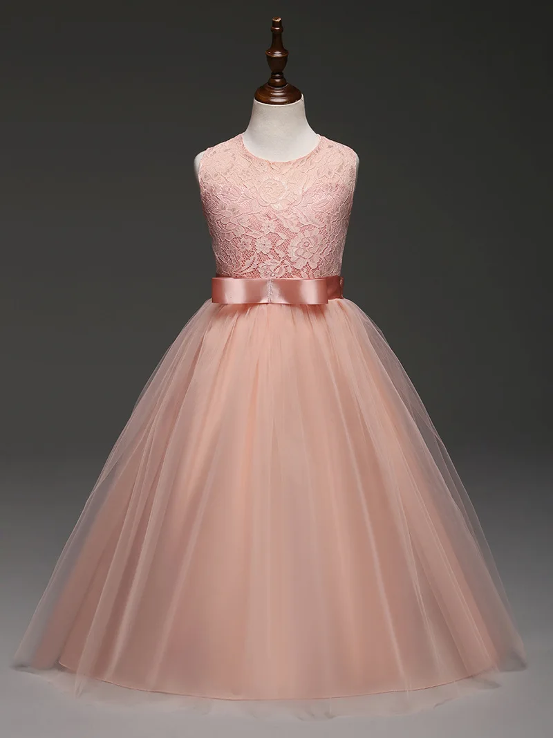 Lace Tea Length Kids Clothes 5 6 7 8 9 10 11 12 13 14 Year Old Girls Dresses Summer 2019 Children Wedding Dress | Детская одежда и
