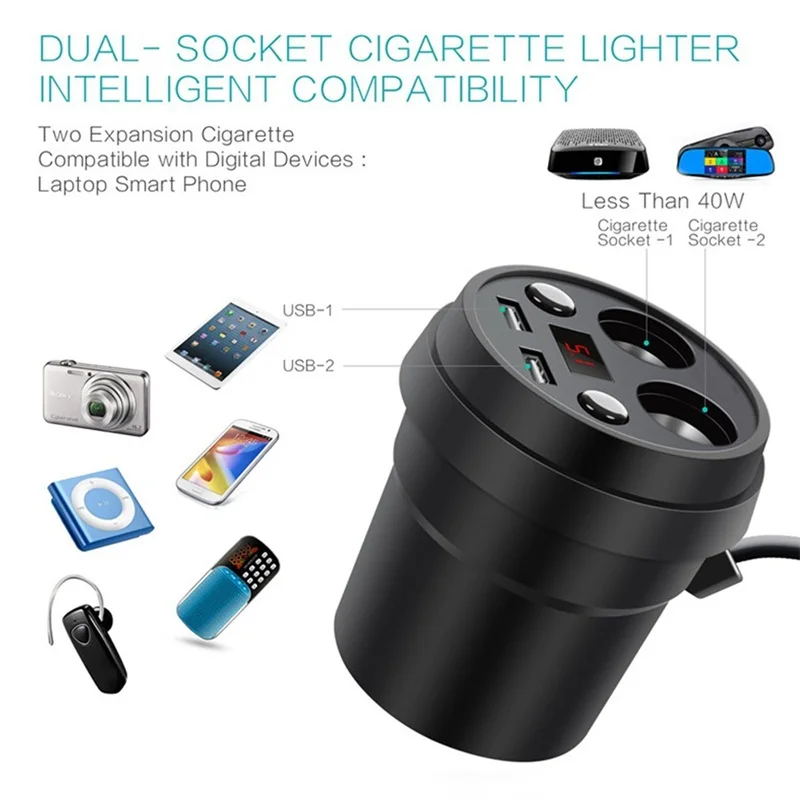 Автомобильное зарядное устройство с двумя usb портами для быстрой зарядки 2 0 3