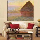 HD Печать Клод Моне стог сена на закате пейзаж картина маслом на холсте Искусство Настенная картина постер для гостиной диван Куадрос