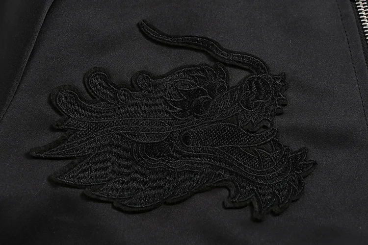 Новинка 19ss Мужской рукав на резинке вышитый царь-Дракон Модная высокая пара бейсбольные пальто и куртки абстрактное цифровое пальто мотор# H93