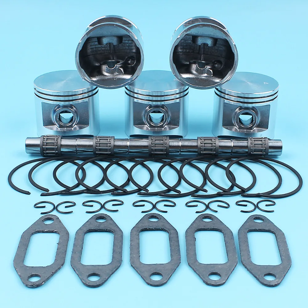 5 x (50mm) Piston Ring Pin/Finger Needle Bearing Kit For Husqvarna 362 365 371 372 Chainsaw #503909271 Muffler Gasket NEW Parts |