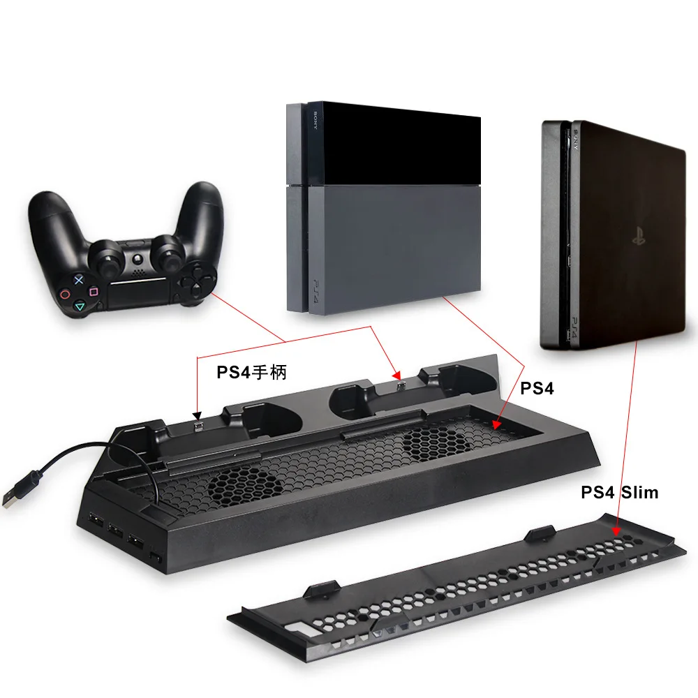 2 в 1 PS4 / тонкий вертикальный стенд зарядное устройство двойной контроллер