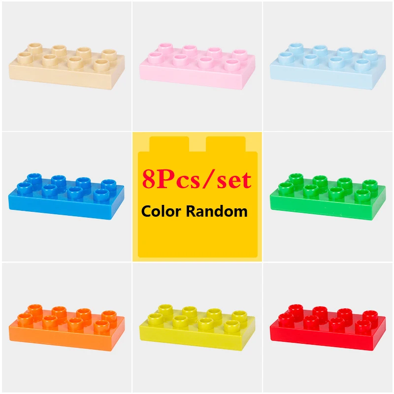 8Pcs Block M 2-4 DIY Различные большое образование частиц блоки качели динозавры фигурки животных аксессуары совместимый город Duploingly игрушка для детей - Цвет: 8Pcs Block M 2-4