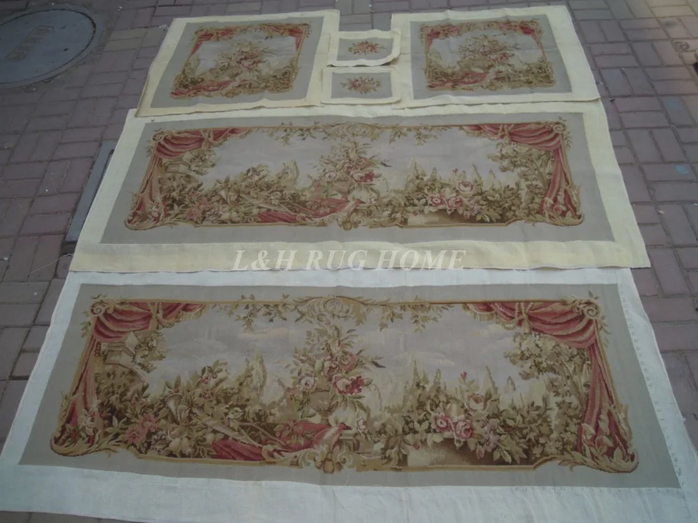 Бесплатная доставка Французский Aubusson hand wovesofa и Набор чехлов для стула 1:4 с