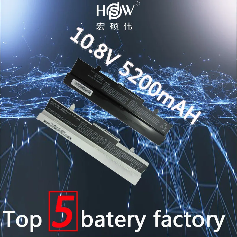 Аккумулятор HSW 5200 мАч 6 ячеек для ноутбука Asus Eee PC 1001HA 1005 1005H 1005HA AL31 аккумулятор AL32