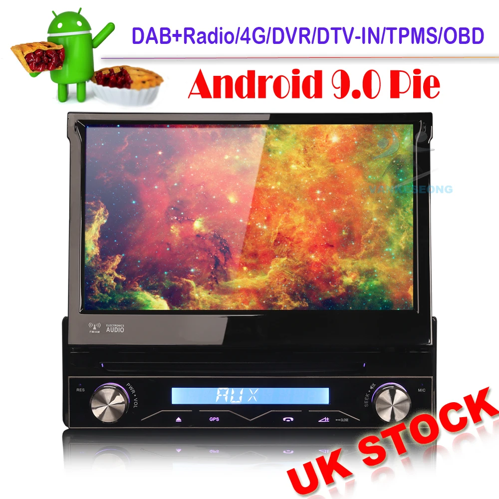 Android 9 0 Съемный 1 Din DAB + спутниковый навигатор Авторадио GPS DVD Bluetooth автомобильный