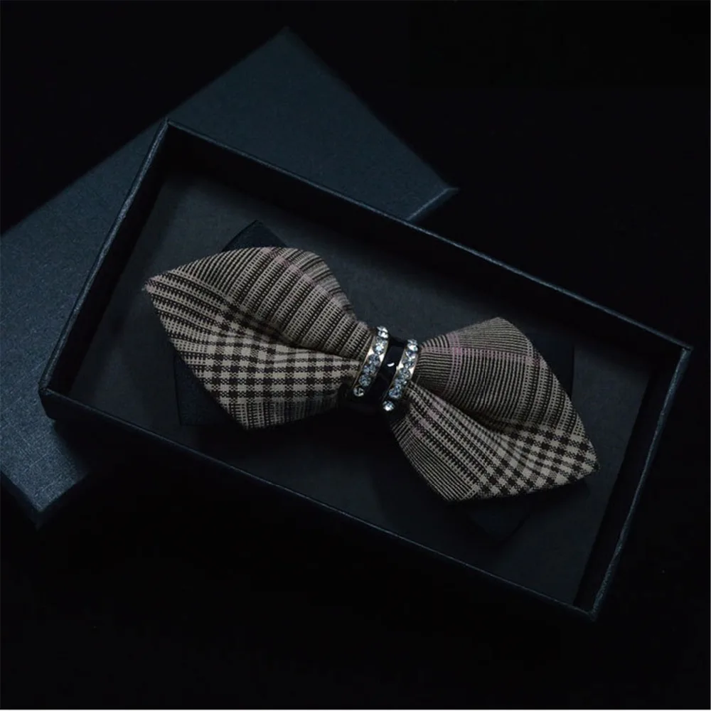 Роскошные Bling Crystal украшения из металла острые углы галстук-бабочка Свадебная вечеринка Банкетный клуб Бизнес бабочка узел Для мужчин аксессуары