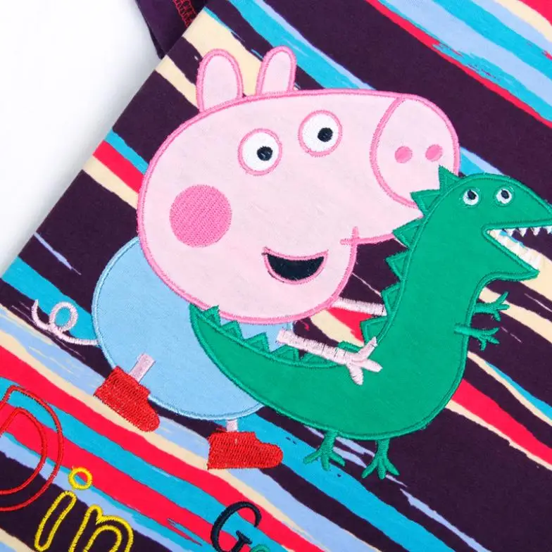 FREE SHIPPING 18m/6y 5pieces /lot 2014 nova fashion kids tunic top peppa pig t-shirt with embroidery boy short sleeve C4388# | Мать и