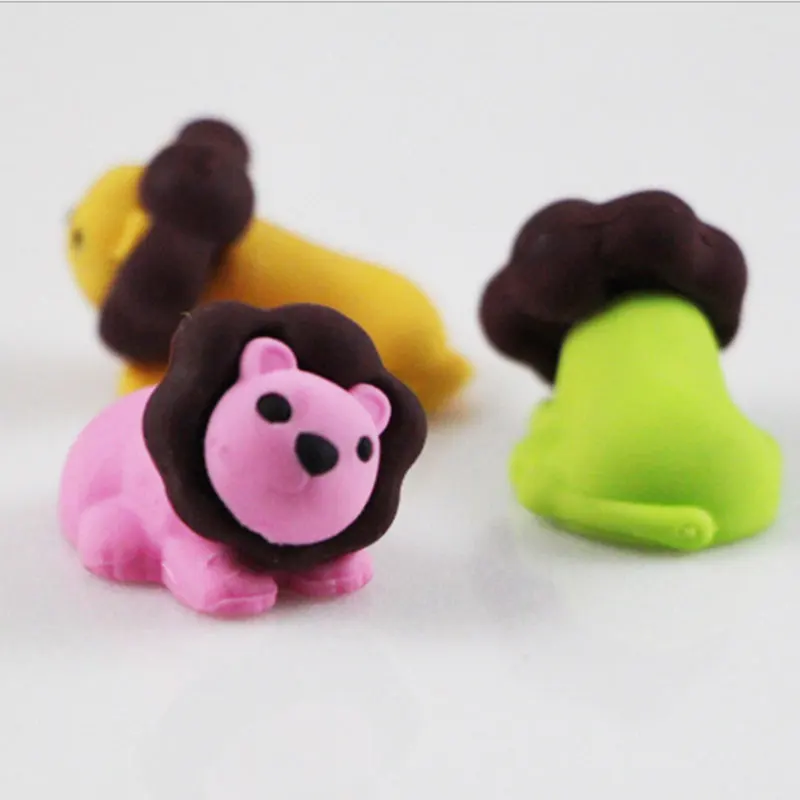 1 милая мультяшная ластик мини лев моделирующий детские канцтовары подарок