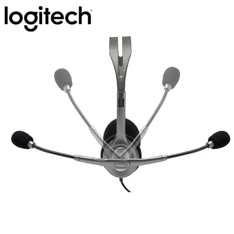 logitech H110 стерео гарнитура Музыка для работы за компьютером, игровая гарнитура С микрофоном и монопод с проводным управлением и автоматическим