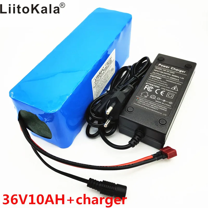 LiitoKala 36 v 10Ah 10S3P 18650 аккумуляторная батарея, модифицированный мотоцикл, батарея для электромобиля зарядное устройство li-lon+ 36 V 2A char